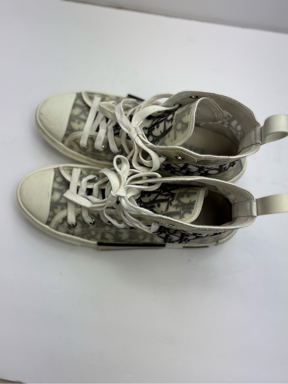 Translucent Lace-Up High Top Sneakers with Monogram - Picture 5 of 12